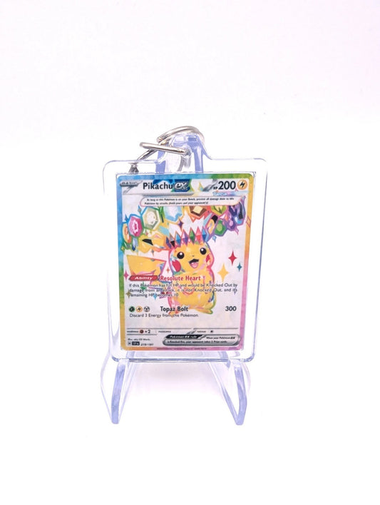 Pikachu Ex Mini Pokémon Card Keyring