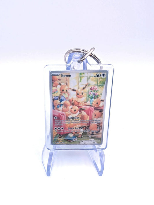 Eevee Twilight Masquerade Mini Pokemon Card Keyring