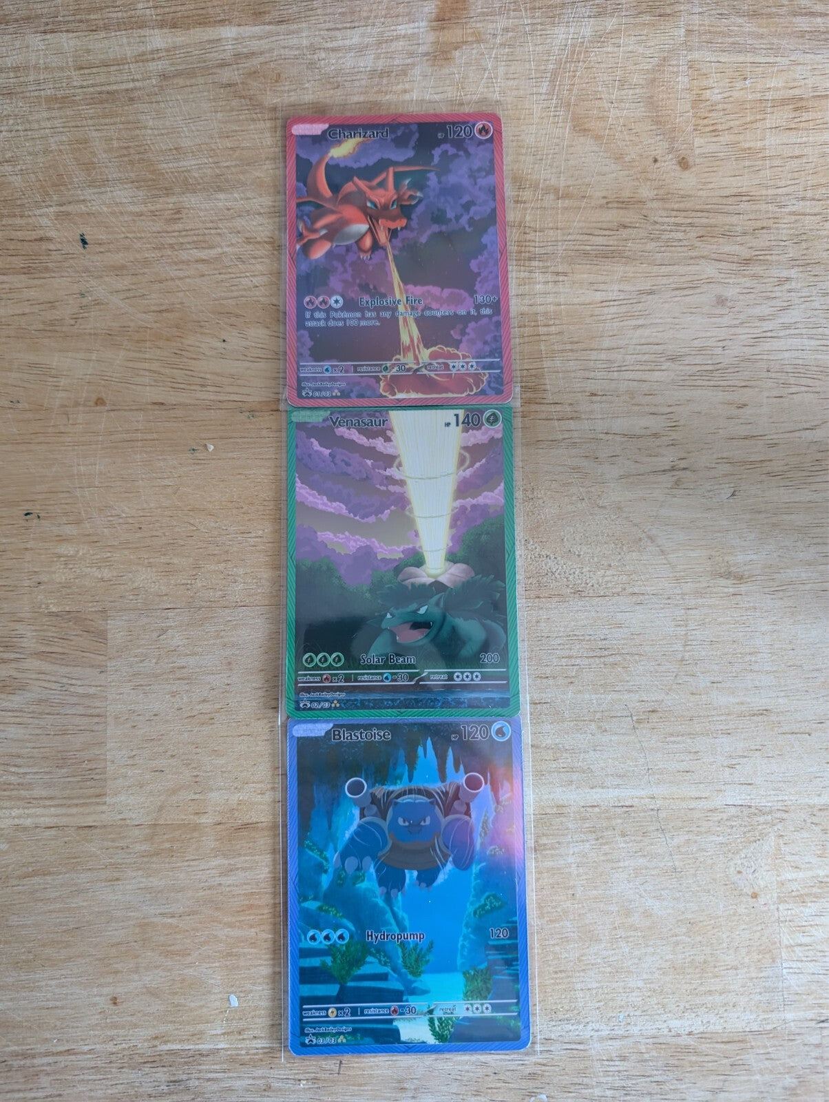 Charizard, Blastoise and Venasaur Custom Pokemon Card (Star Holo)